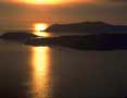 Famous sunset of Santorini island.
